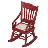 Dollhouse Miniature Chair Exquisite Details Bright Color Miniature Dollhouse Wooden Furniture for 1:12 DollhouseMahogany Color