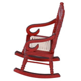 Dollhouse Miniature Chair Exquisite Details Bright Color Miniature Dollhouse Wooden Furniture for 1:12 DollhouseMahogany Color - Front View