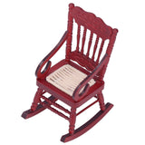Dollhouse Miniature Chair Exquisite Details Bright Color Miniature Dollhouse Wooden Furniture for 1:12 DollhouseMahogany Color - Side View