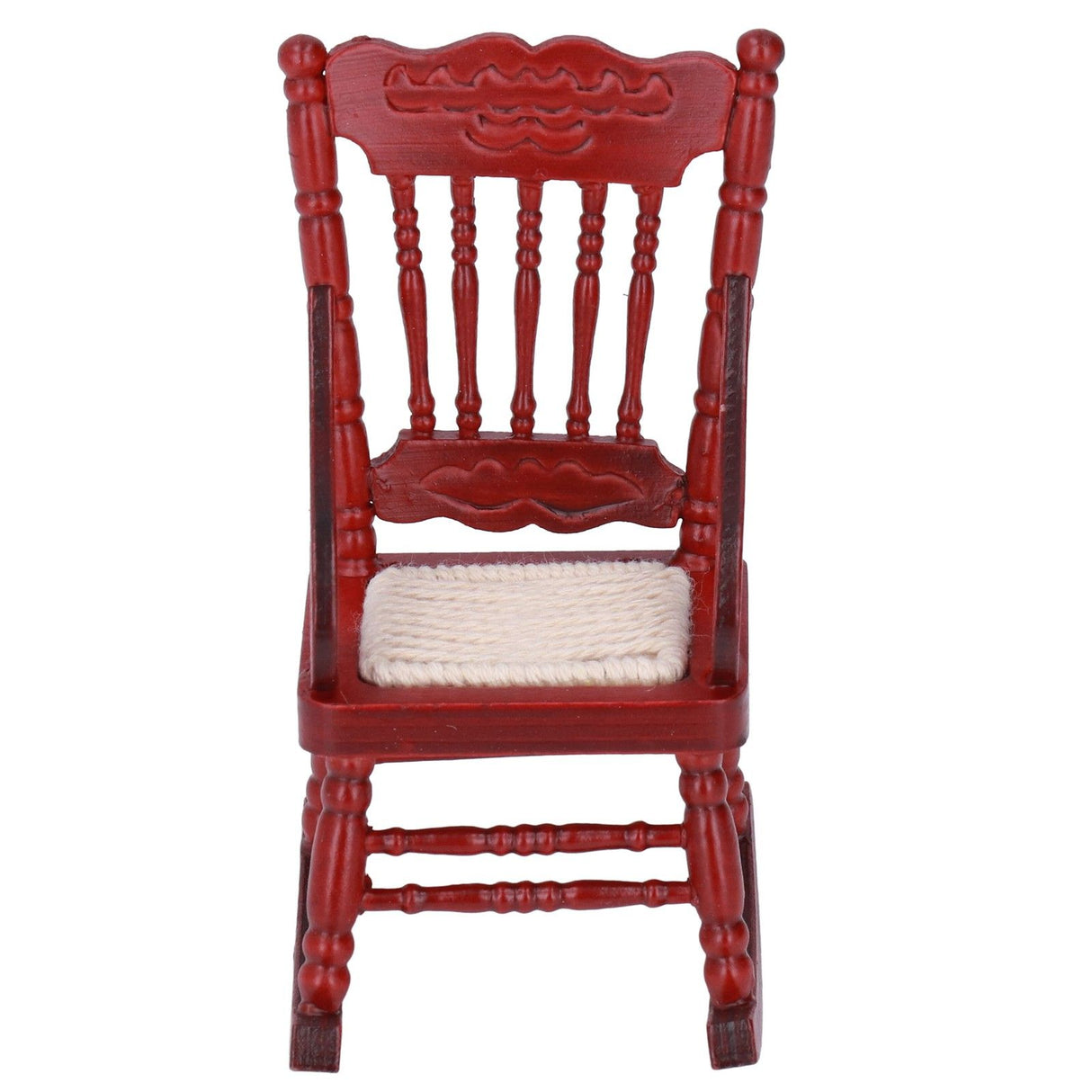 Dollhouse Miniature Chair Exquisite Details Bright Color Miniature Dollhouse Wooden Furniture for 1:12 DollhouseMahogany Color