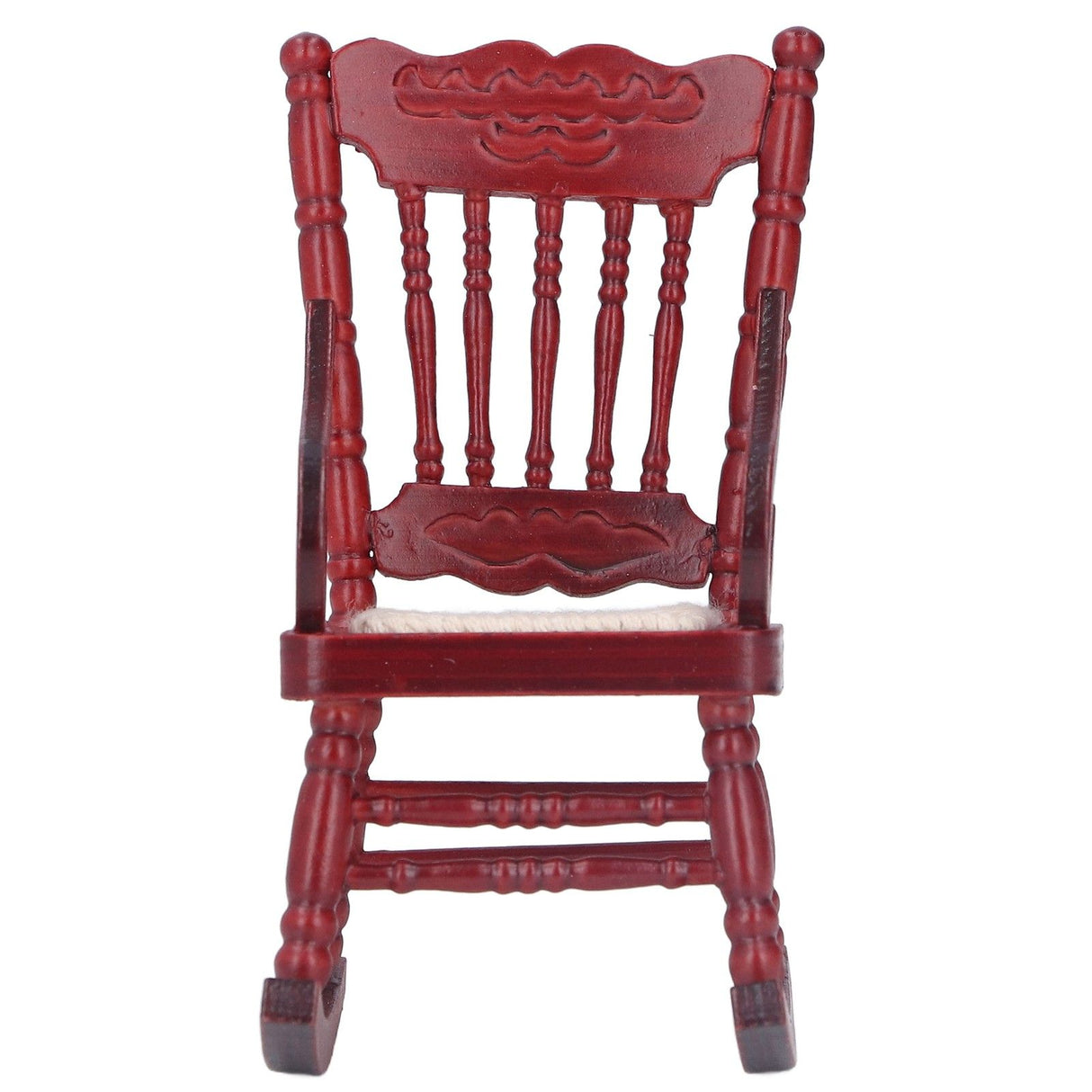 Dollhouse Miniature Chair Exquisite Details Bright Color Miniature Dollhouse Wooden Furniture for 1:12 DollhouseMahogany Color