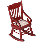 Dollhouse Miniature Chair Exquisite Details Bright Color Miniature Dollhouse Wooden Furniture for 1:12 DollhouseMahogany Color