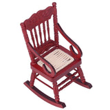 Dollhouse Miniature Chair Exquisite Details Bright Color Miniature Dollhouse Wooden Furniture for 1:12 DollhouseMahogany Color - Extra Image