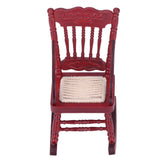 Dollhouse Miniature Chair Exquisite Details Bright Color Miniature Dollhouse Wooden Furniture for 1:12 DollhouseMahogany Color