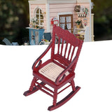 Dollhouse Miniature Chair Exquisite Details Bright Color Miniature Dollhouse Wooden Furniture for 1:12 DollhouseMahogany Color