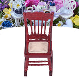 Dollhouse Miniature Chair Exquisite Details Bright Color Miniature Dollhouse Wooden Furniture for 1:12 DollhouseMahogany Color - Extra Image