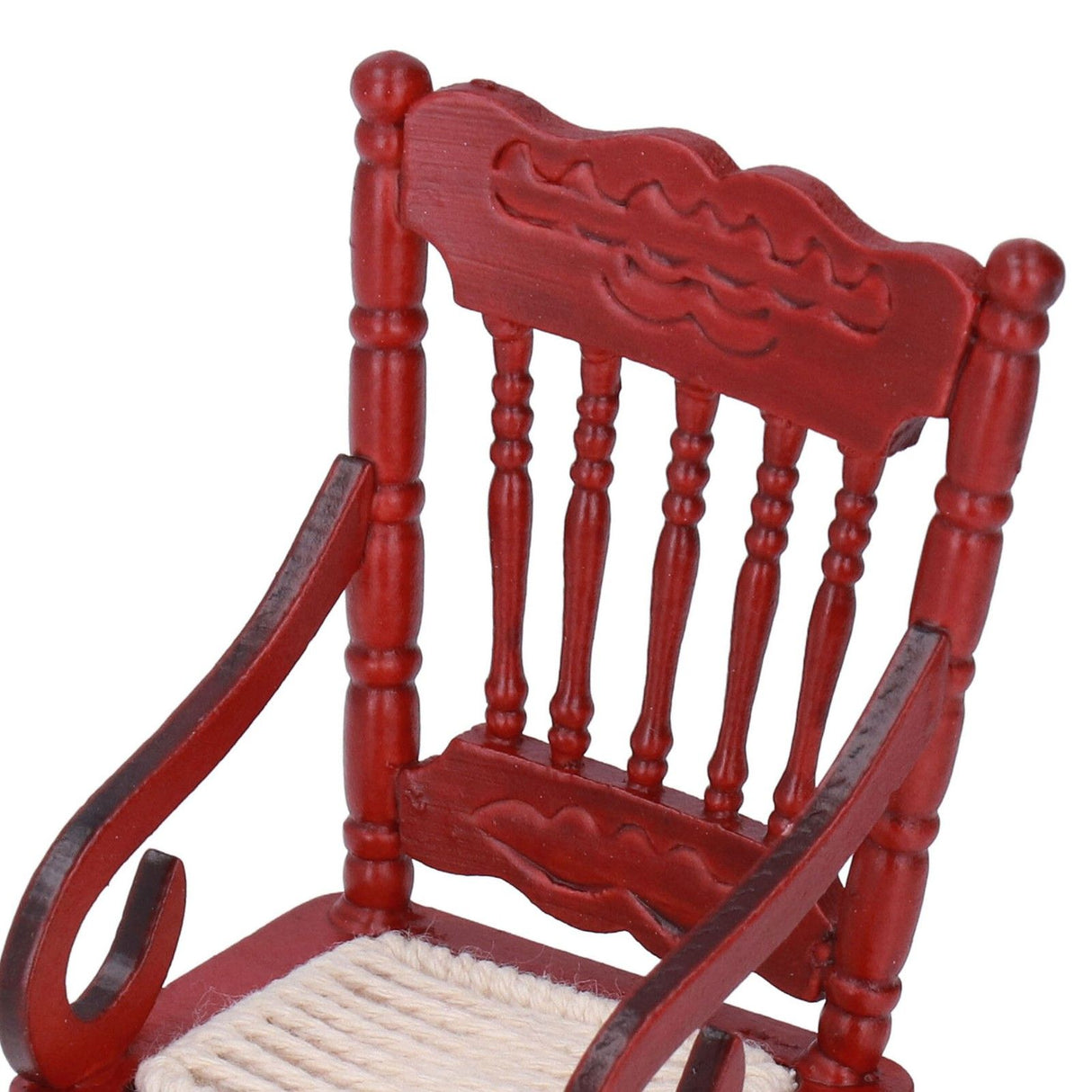 Dollhouse Miniature Chair Exquisite Details Bright Color Miniature Dollhouse Wooden Furniture for 1:12 DollhouseMahogany Color