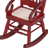 Dollhouse Miniature Chair Exquisite Details Bright Color Miniature Dollhouse Wooden Furniture for 1:12 DollhouseMahogany Color - Extra Image