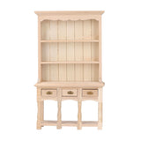 Dollhouse Bookshelf 1/12 Scale 3 Layer Drawer Design Classic Pure Colors DIY Coloring Miniature Bookcase for Gift