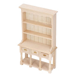 Dollhouse Bookshelf 1/12 Scale 3 Layer Drawer Design Classic Pure Colors DIY Coloring Miniature Bookcase for Gift