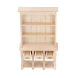 Dollhouse Bookshelf 1/12 Scale 3 Layer Drawer Design Classic Pure Colors DIY Coloring Miniature Bookcase for Gift - Side View
