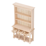 Dollhouse Bookshelf 1/12 Scale 3 Layer Drawer Design Classic Pure Colors DIY Coloring Miniature Bookcase for Gift - Low Angle