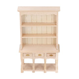 Dollhouse Bookshelf 1/12 Scale 3 Layer Drawer Design Classic Pure Colors DIY Coloring Miniature Bookcase for Gift - Extra Image