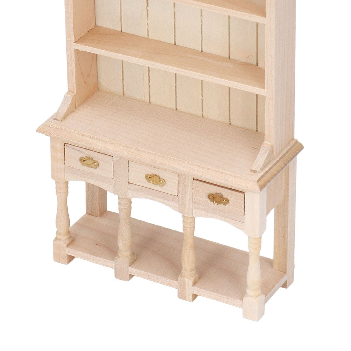 Dollhouse Bookshelf 1/12 Scale 3 Layer Drawer Design Classic Pure Colors DIY Coloring Miniature Bookcase for Gift