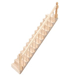 Doll House Stairs Glossy Rounded Corners Birch Material DIY Vivd Cute 1/12 Scale Miniature Staircase for CraftsRight - Low Angle