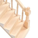 Doll House Stairs Glossy Rounded Corners Birch Material DIY Vivd Cute 1/12 Scale Miniature Staircase for CraftsRight - Extra Image