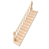 Doll House Stairs Glossy Rounded Corners Birch Material DIY Vivd Cute 1/12 Scale Miniature Staircase for CraftsLeft - Side View