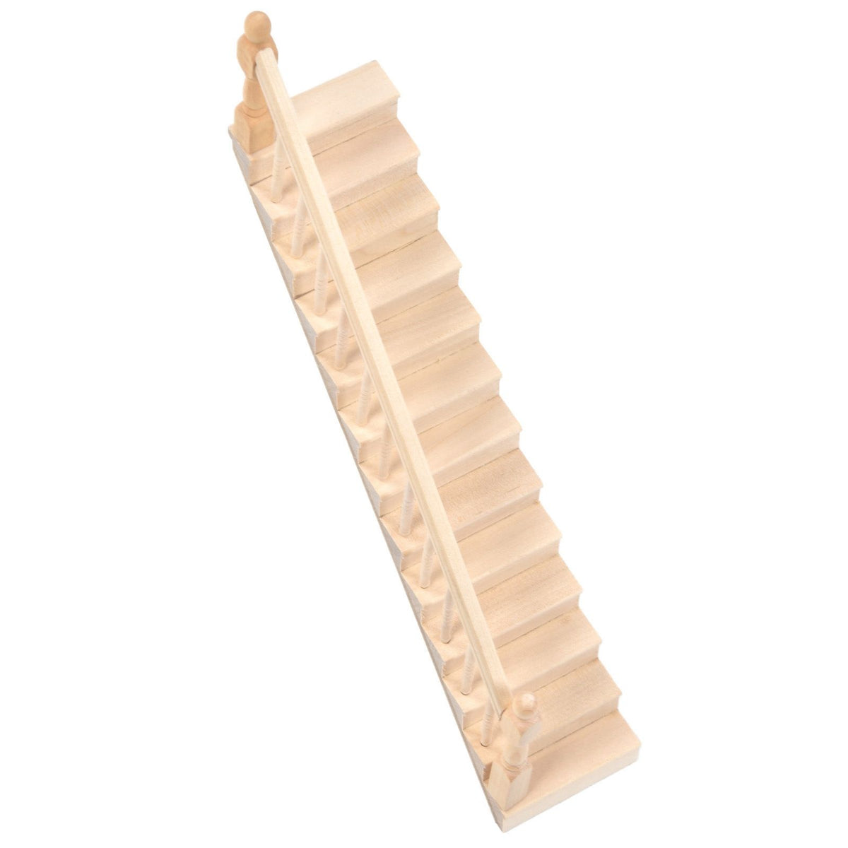 Doll House Stairs Glossy Rounded Corners Birch Material DIY Vivd Cute 1/12 Scale Miniature Staircase for CraftsLeft
