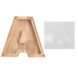 Wooden Bank DIY Making Birch Wood Plastic Material Letter A Shape Transparent Appearance Decorative Change Bank for Kid