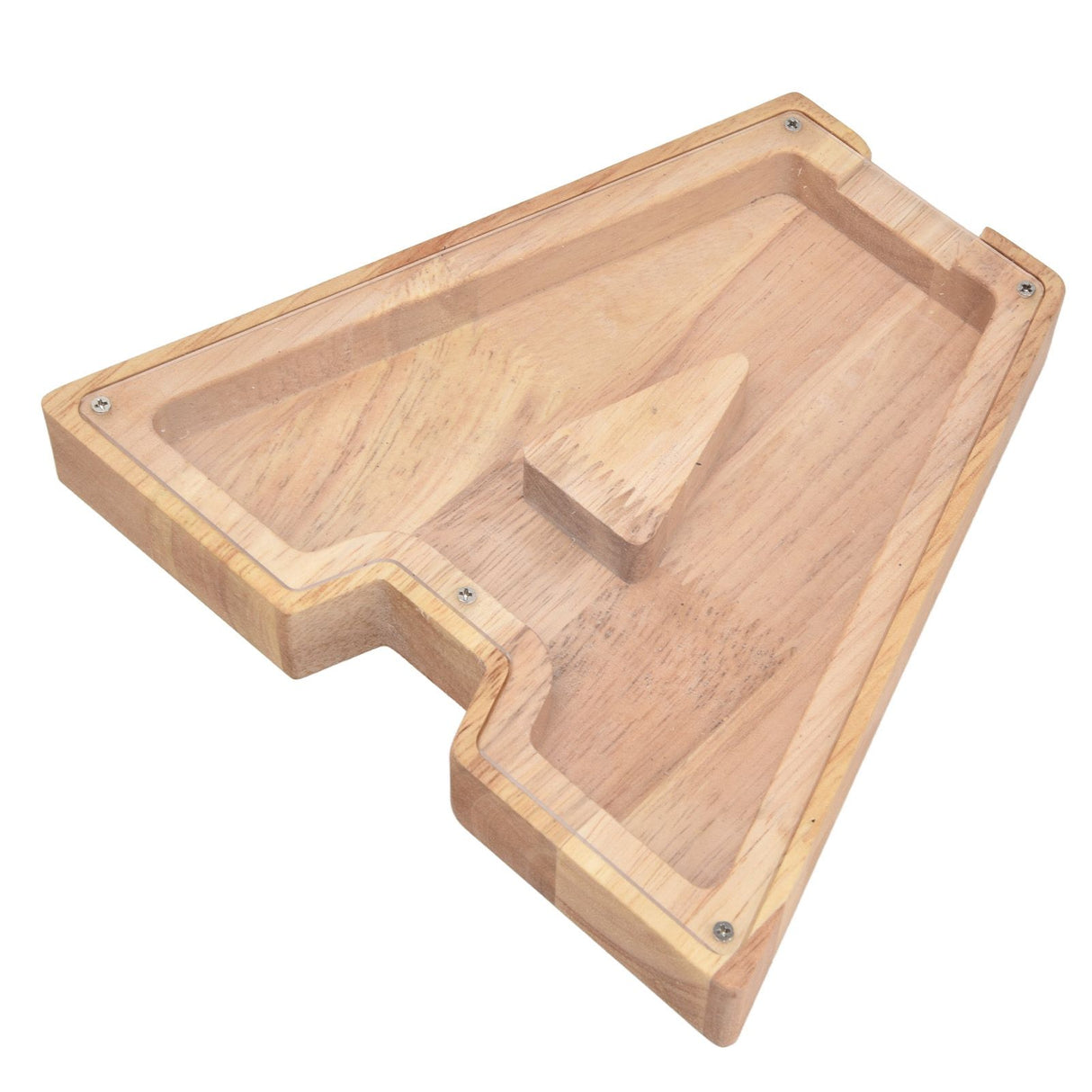 Wooden Bank DIY Making Birch Wood Plastic Material Letter A Shape Transparent Appearance Decorative Change Bank for Kid