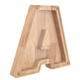 Wooden Bank DIY Making Birch Wood Plastic Material Letter A Shape Transparent Appearance Decorative Change Bank for Kid
