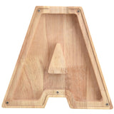 Wooden Bank DIY Making Birch Wood Plastic Material Letter A Shape Transparent Appearance Decorative Change Bank for Kid - 45-Degree Angle