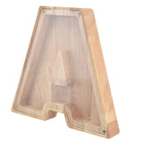 Wooden Bank DIY Making Birch Wood Plastic Material Letter A Shape Transparent Appearance Decorative Change Bank for Kid