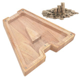 Wooden Bank DIY Making Birch Wood Plastic Material Letter A Shape Transparent Appearance Decorative Change Bank for Kid