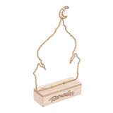 LED Ramadan Ornament Wooden Muslin Ramadan Crafts Light Festival Decoration for Household