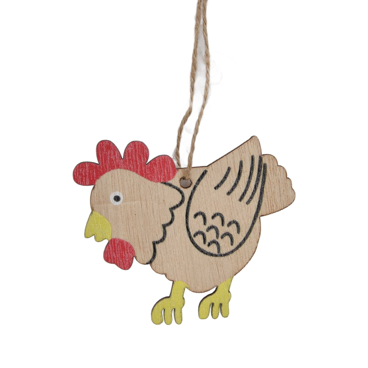 30Pcs Wooden Easter Pendant Bunny Flower Chicken Eggs Durable Wood Eye Catching Wooden Cutouts for DIY Decoration