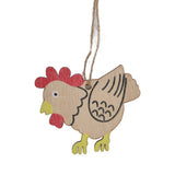 30Pcs Wooden Easter Pendant Bunny Flower Chicken Eggs Durable Wood Eye Catching Wooden Cutouts for DIY Decoration