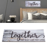 Wooden Wall Sign Together Word Durable Waterproof Odorless Boxwood Lightweight Simple Design Portable Wood Wall Decor