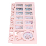 Newborn Photo Frame Durable Polished 12 Small Picture Frames Record Baby's Monthly Growth Baby Photo Frame for GiftPink