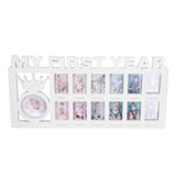 Newborn Photo Frame Durable Polished 12 Small Picture Frames Record Baby's Monthly Growth Baby Photo Frame for GiftWhite