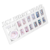 Newborn Photo Frame Durable Polished 12 Small Picture Frames Record Baby's Monthly Growth Baby Photo Frame for GiftWhite