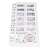 Newborn Photo Frame Durable Polished 12 Small Picture Frames Record Baby's Monthly Growth Baby Photo Frame for GiftWhite