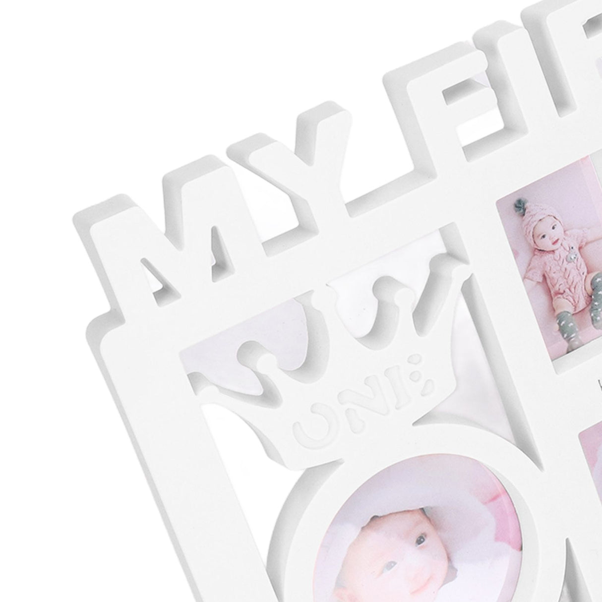 Newborn Photo Frame Durable Polished 12 Small Picture Frames Record Baby's Monthly Growth Baby Photo Frame for GiftWhite