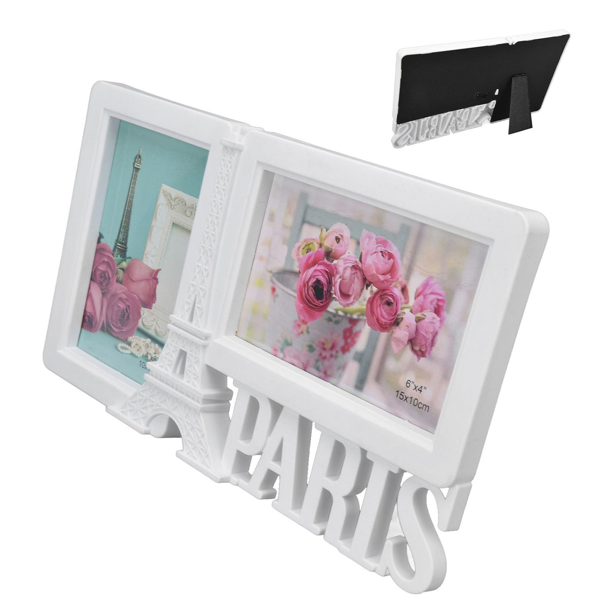 2PCS Rectangle Photo Frame Home Decorative Photo Frame 2 Hole Wedding Picture Frame for Bedroom Party