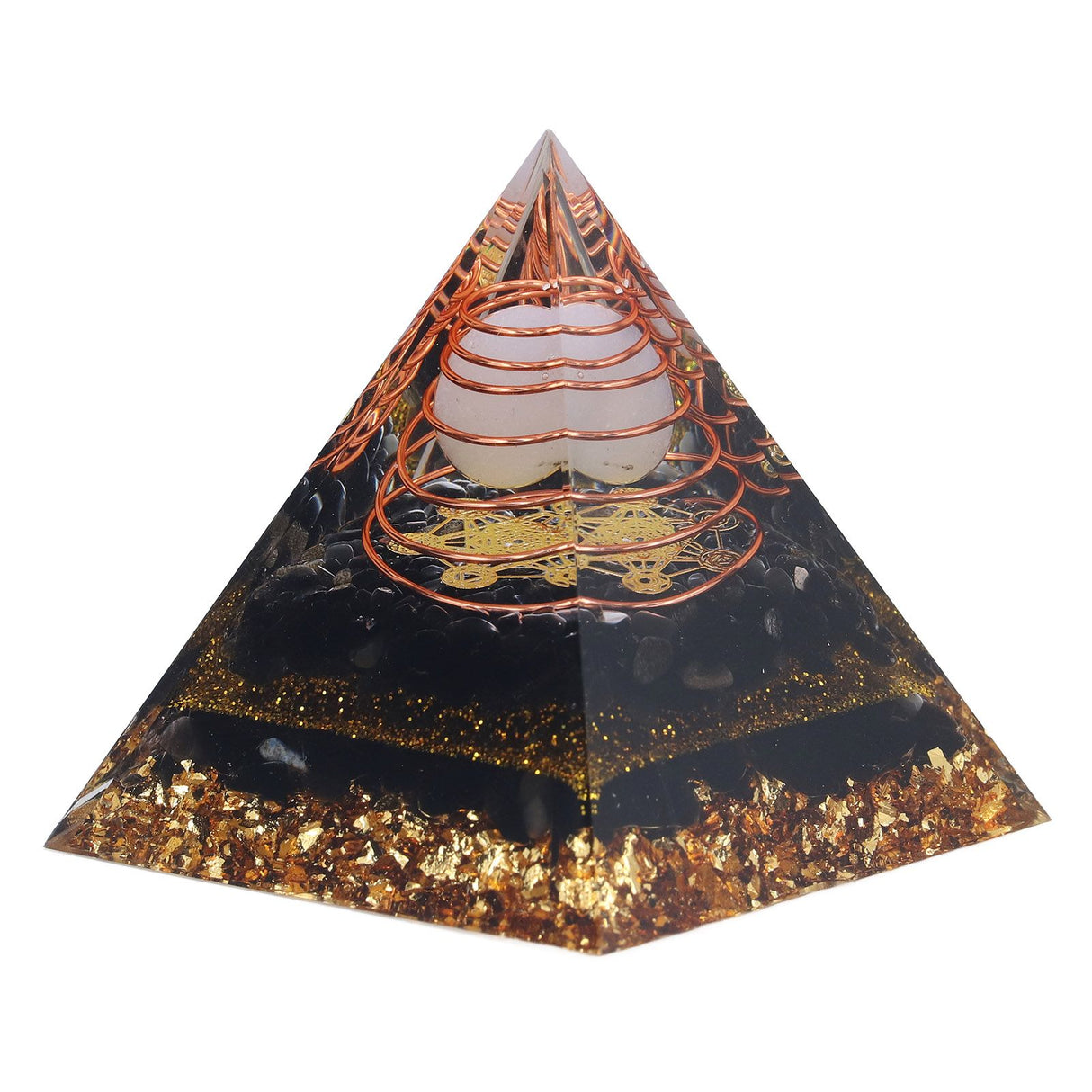 Orgone Pyramid Decorative Balancing Energy Power Stone Pyramid Ornament for Yoga Meditation Bedroom