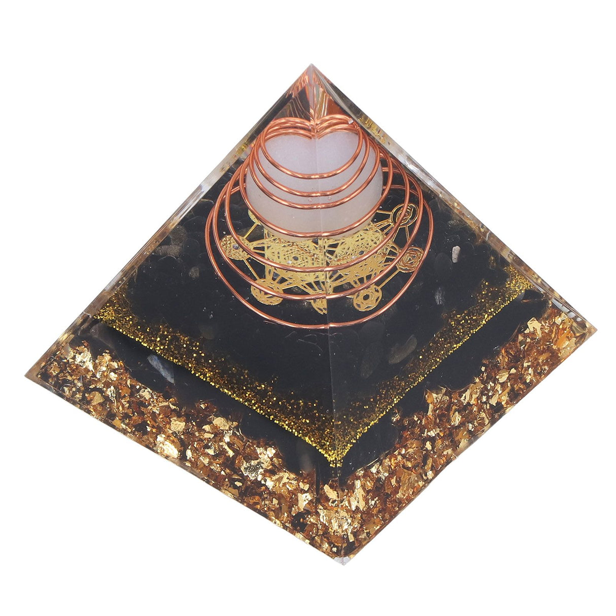 Orgone Pyramid Decorative Balancing Energy Power Stone Pyramid Ornament for Yoga Meditation Bedroom