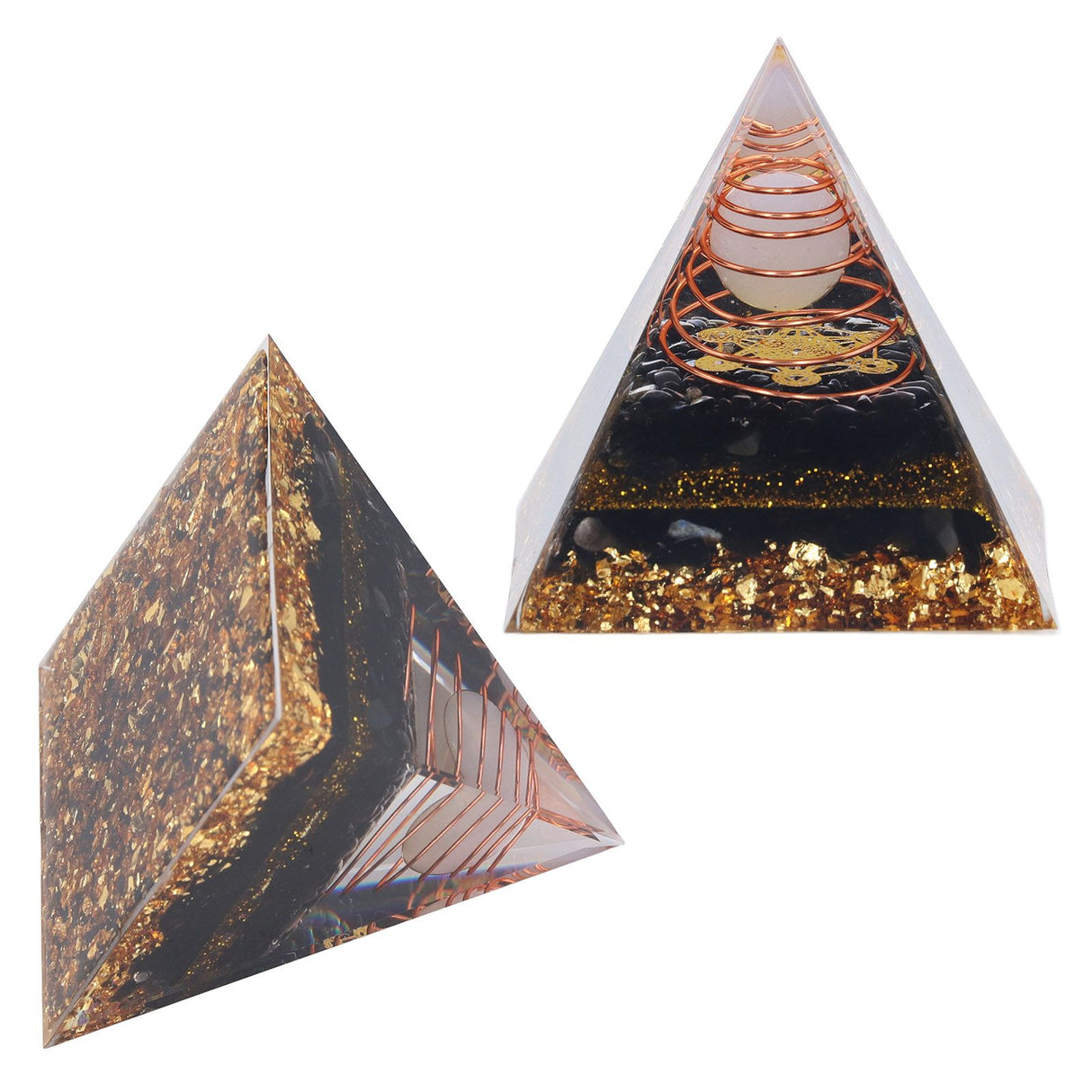 Orgone Pyramid Decorative Balancing Energy Power Stone Pyramid Ornament for Yoga Meditation Bedroom
