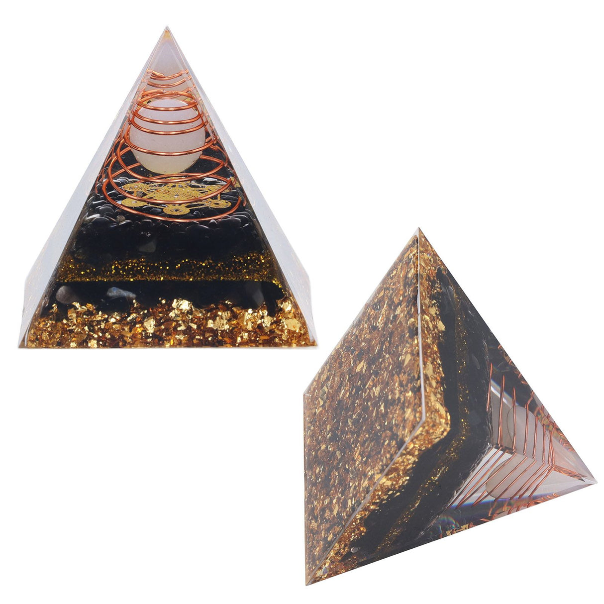 Orgone Pyramid Decorative Balancing Energy Power Stone Pyramid Ornament for Yoga Meditation Bedroom