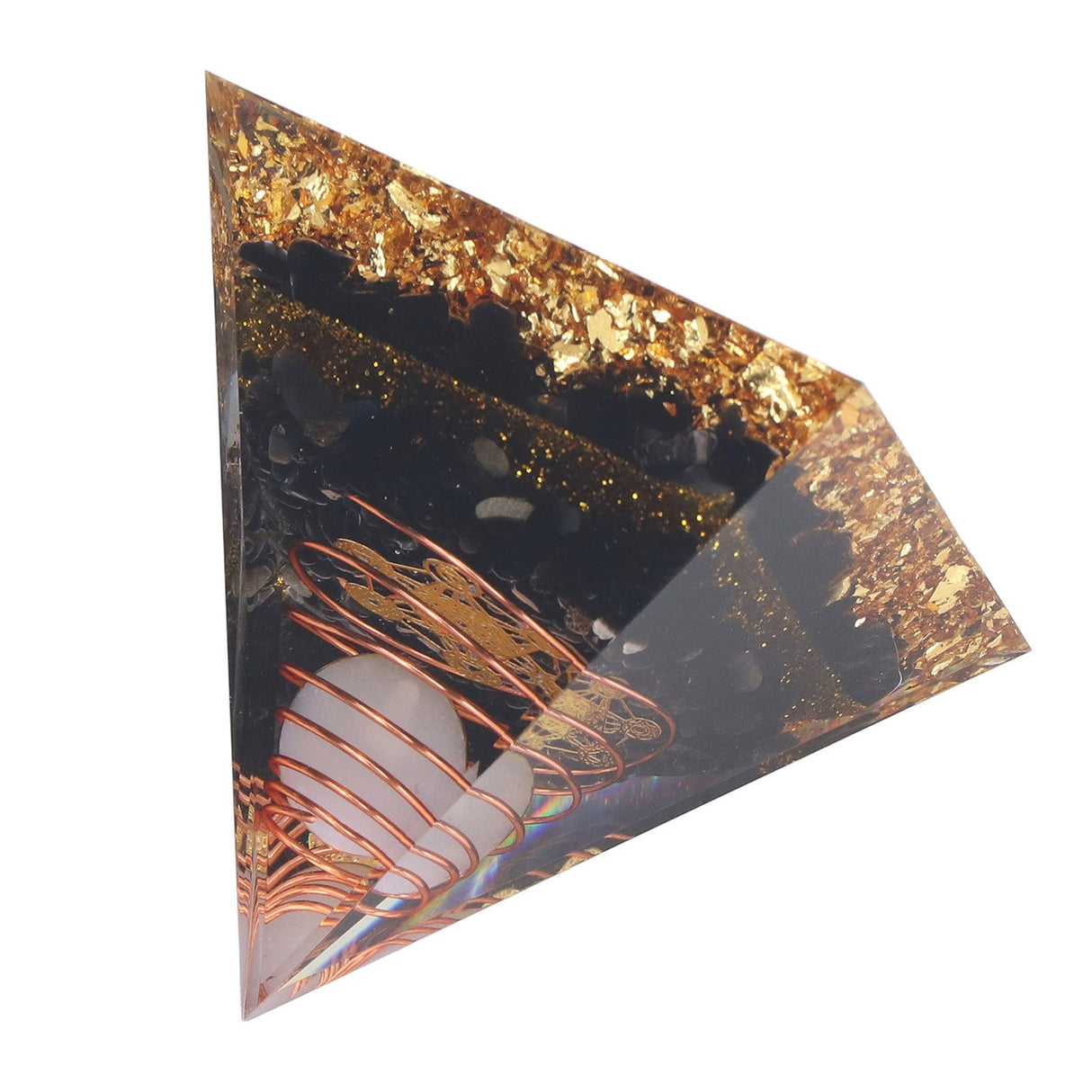 Orgone Pyramid Decorative Balancing Energy Power Stone Pyramid Ornament for Yoga Meditation Bedroom