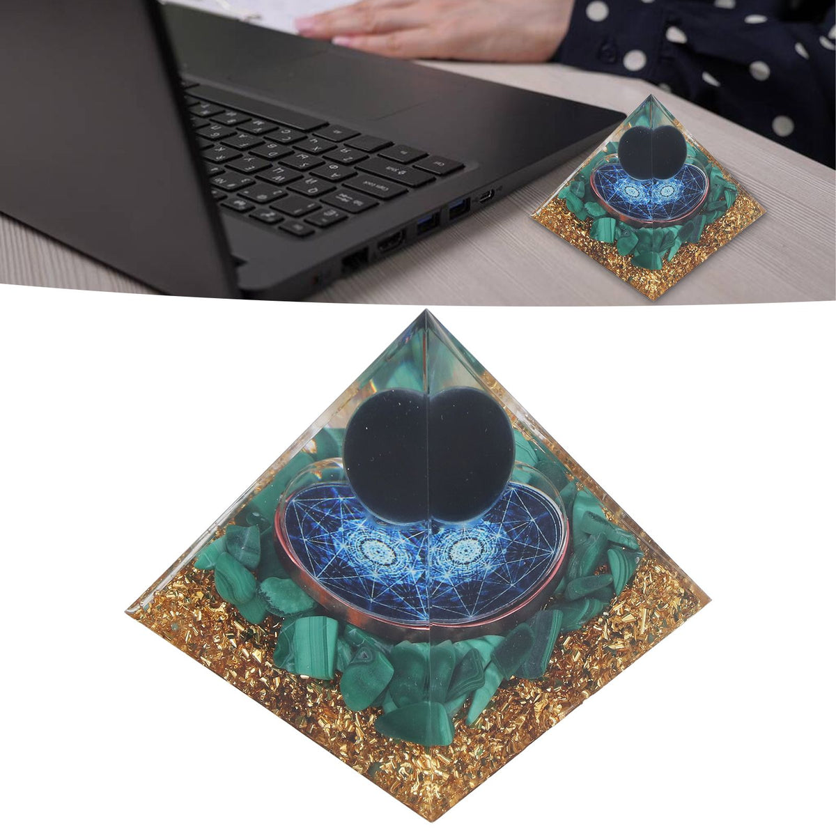 Orgone Pyramid Exquisite Healing Energized Gemstones Pyramids for Home Offices Bedroom