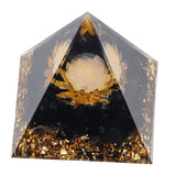 Orgone Healing Pyramid Energy Balancing Positive Power Stone Pyramid Decoration for Meditation Bedroom Office - Top-Down View