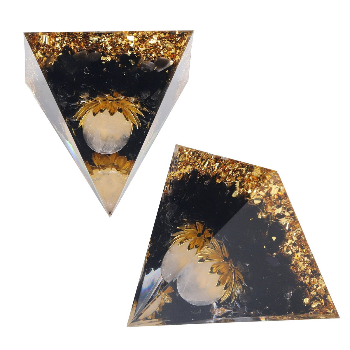 Orgone Healing Pyramid Energy Balancing Positive Power Stone Pyramid Decoration for Meditation Bedroom Office