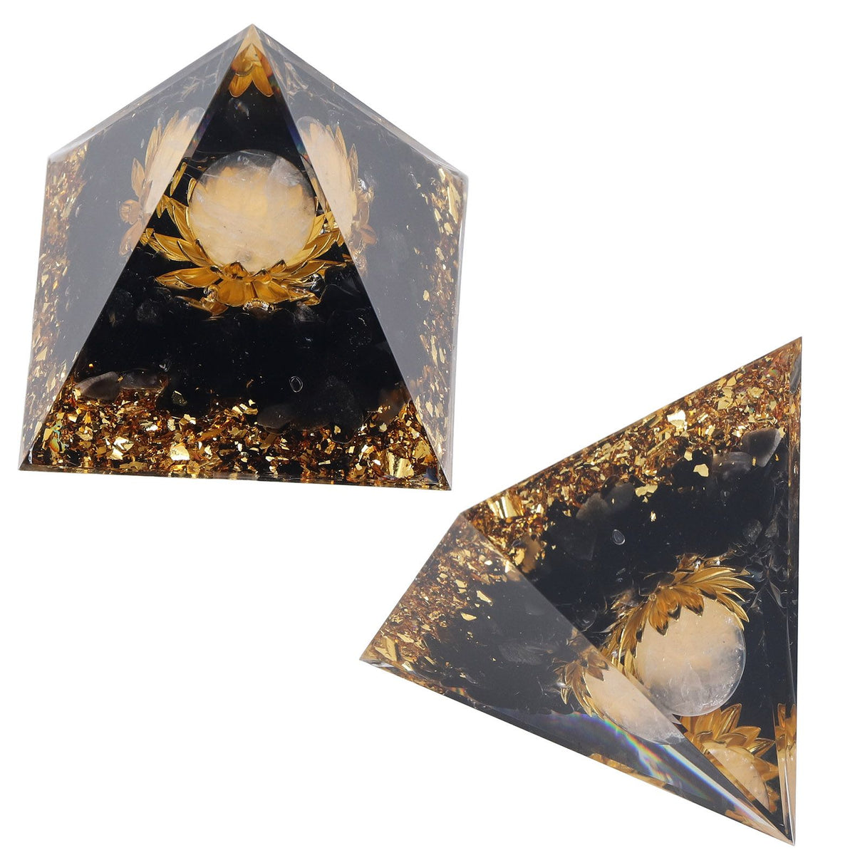 Orgone Healing Pyramid Energy Balancing Positive Power Stone Pyramid Decoration for Meditation Bedroom Office