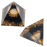 Orgone Healing Pyramid Energy Balancing Positive Power Stone Pyramid Decoration for Meditation Bedroom Office - Rear View