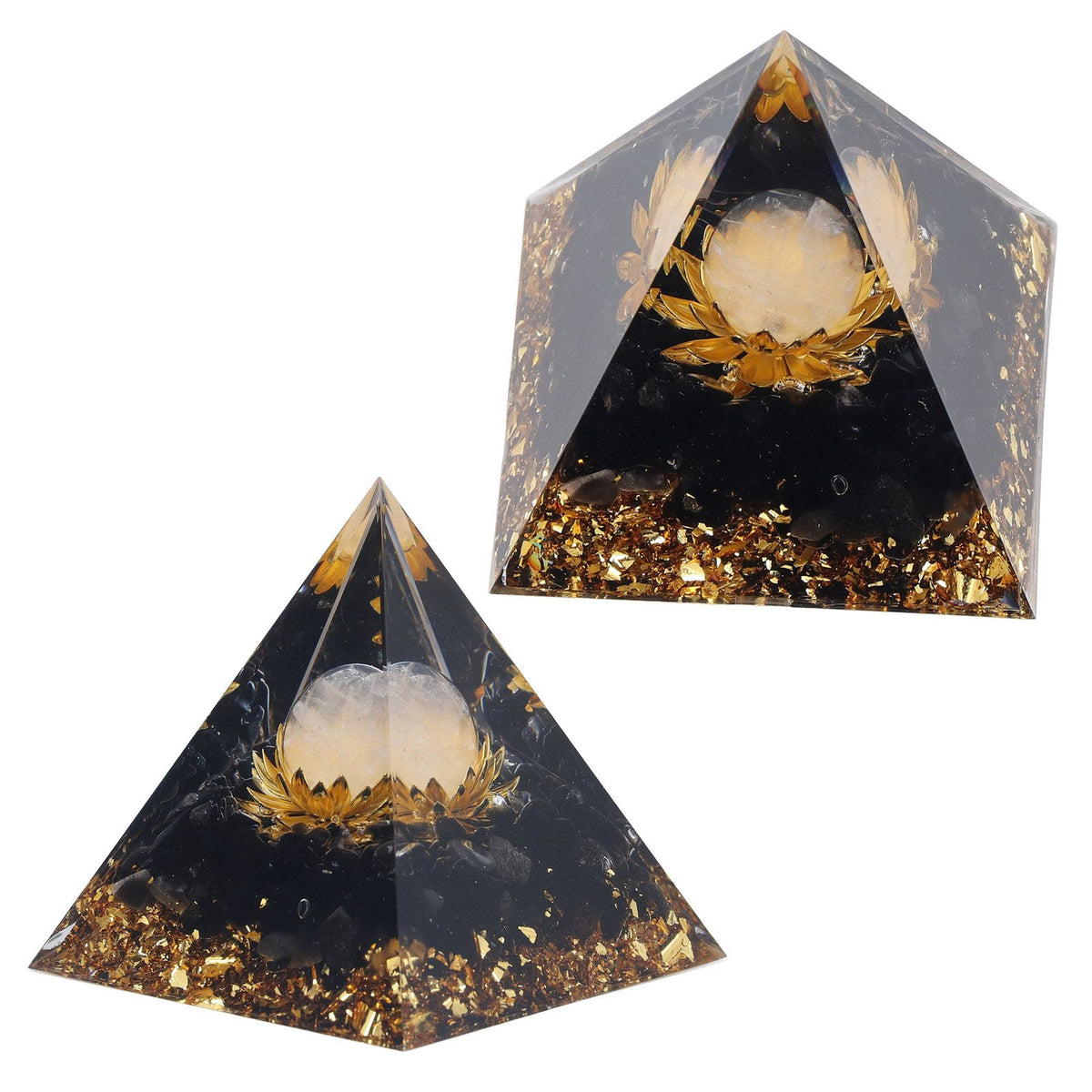 Orgone Healing Pyramid Energy Balancing Positive Power Stone Pyramid Decoration for Meditation Bedroom Office