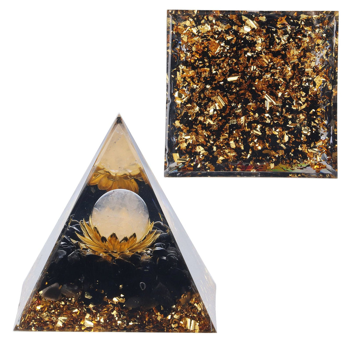 Orgone Healing Pyramid Energy Balancing Positive Power Stone Pyramid Decoration for Meditation Bedroom Office
